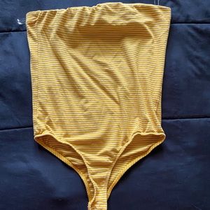Strapless Yellow Bodysuit
